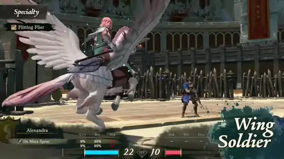 Fire Emblem: Fortune's Weave Charioteer striking along a straight battle line